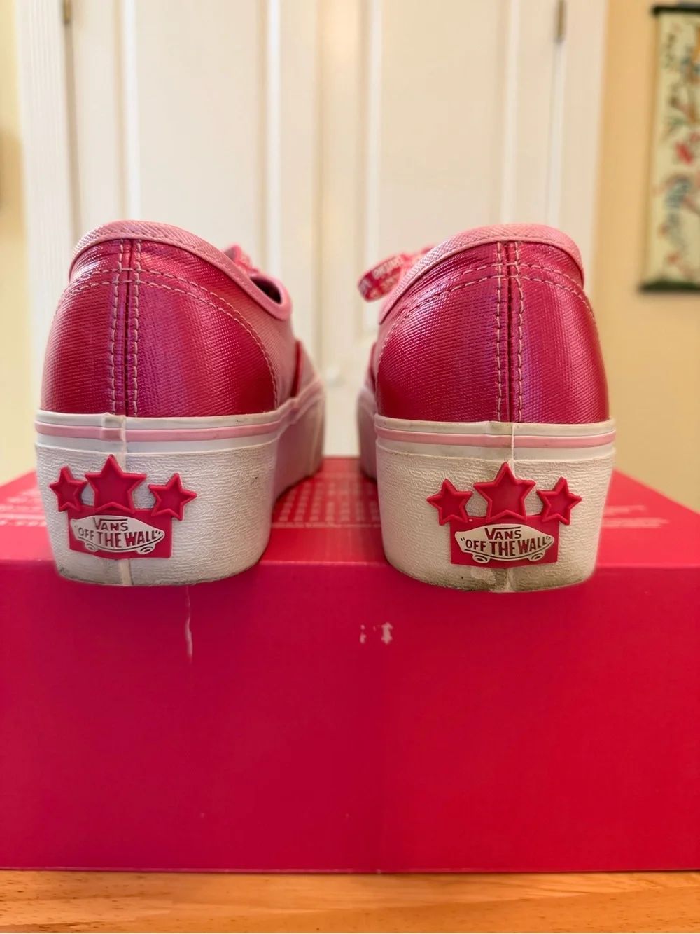 VANS Stackform Pink Metallic Platform Sneakers-Barbie Edition 9
